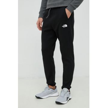 The North Face pantaloni de trening barbati, culoarea negru, neted