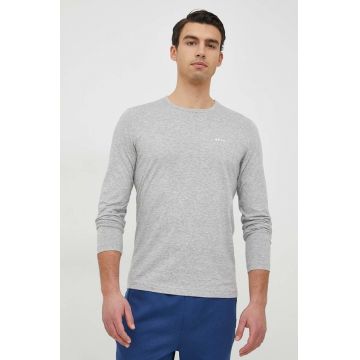 BOSS longsleeve din bumbac boss athleisure , culoarea gri, melanj