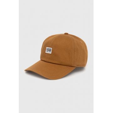 G-Star Raw șapcă de baseball din bumbac culoarea maro, neted