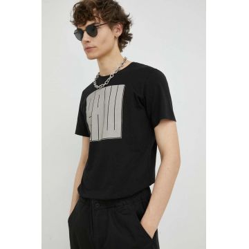 G-Star Raw tricou din bumbac culoarea negru, cu imprimeu