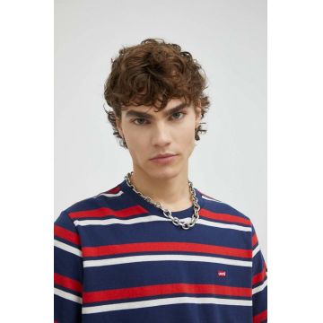 Levi's tricou din bumbac , culoarea albastru marin, modelator