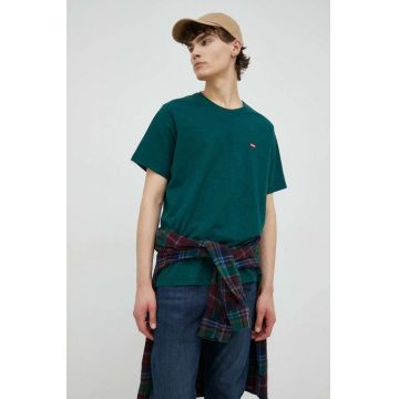 Levi's tricou din bumbac , culoarea verde, melanj