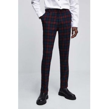 Medicine pantaloni din lana barbati, culoarea bordo, mulata