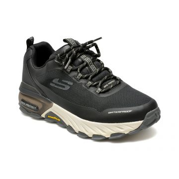 Pantofi sport SKECHERS negri, MAX PROTECT , din material textil si piele ecologica