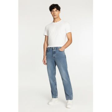 Blugi regular fit cu talie medie - Albastru deschis