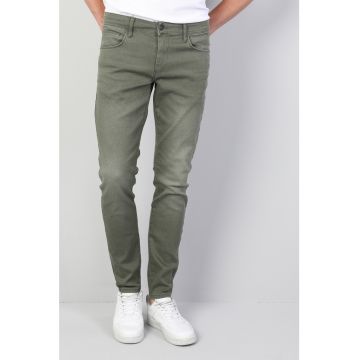 Blugi slim fit cu aspect decolorat