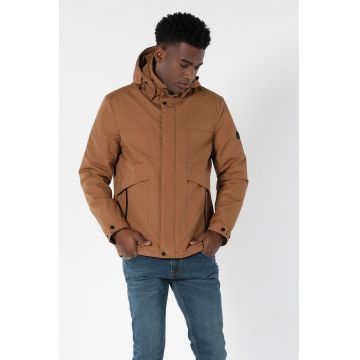 Geaca cu gluga si buzunare cu fermoar Geaca cu gluga si buzunare cu fermoar