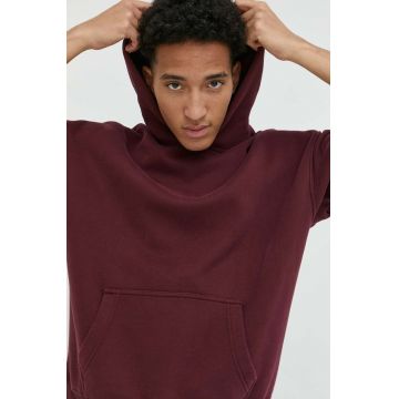 Abercrombie & Fitch bluza barbati, culoarea bordo, cu glugă, neted