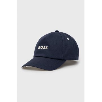 BOSS șapcă de baseball din bumbac BOSS CASUAL culoarea negru, cu imprimeu