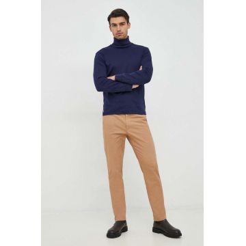 BOSS pantaloni barbati, culoarea bej, drept