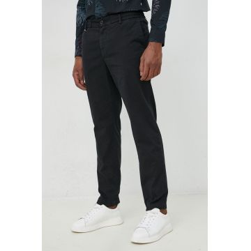 BOSS pantaloni barbati, culoarea negru, drept