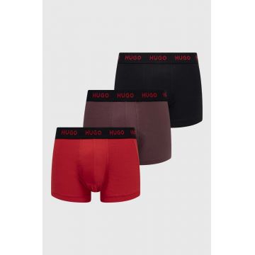 HUGO boxeri (3-pack) barbati, culoarea rosu