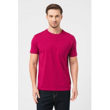 Tricou relaxed fit din bumbac organic cu buzunar pe piept