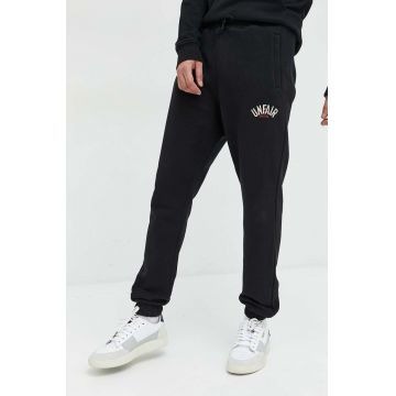 Unfair Athletics pantaloni de trening din bumbac barbati, culoarea negru, cu imprimeu