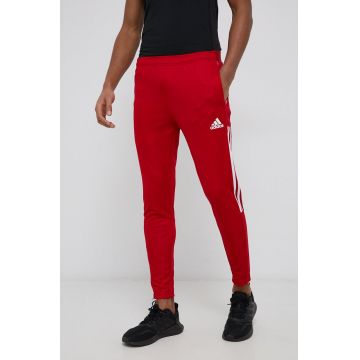 adidas Performance pantaloni de antrenament GJ9869 barbati, culoarea rosu, neted