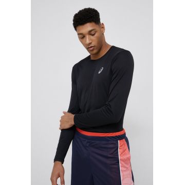 Asics longsleeve pentru alergare culoarea negru, neted