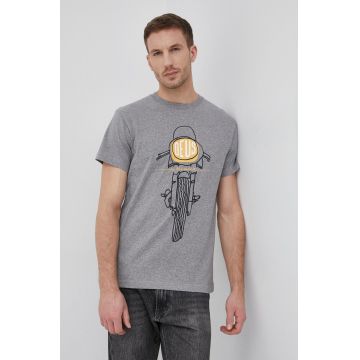 Deus Ex Machina tricou din bumbac culoarea gri, melanj