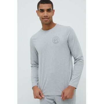 MICHAEL Michael Kors longsleeve din bumbac culoarea gri, melanj