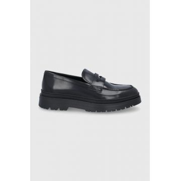 Vagabond mocasini de piele James barbati, culoarea negru