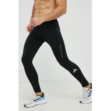 Adidas Performance leggins de alergare Own The Run barbati, culoarea negru, cu imprimeu