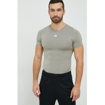 Adidas Performance tricou de antrenament culoarea bej, neted