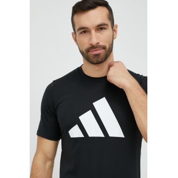 adidas Performance tricou de antrenament Train Essentials culoarea negru, cu imprimeu IB8273