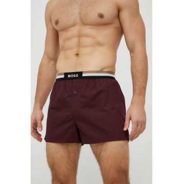 BOSS boxeri de bumbac 2-pack culoarea bordo