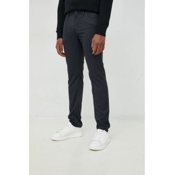 BOSS pantaloni barbati, culoarea albastru marin, drept