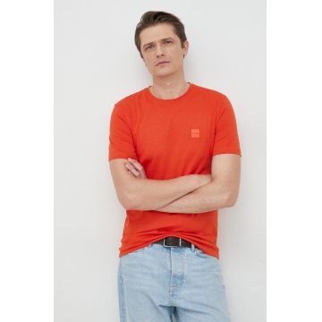 BOSS tricou din bumbac Boss Casual , culoarea rosu, cu imprimeu