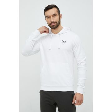 EA7 Emporio Armani bluza barbati, culoarea negru, cu glugă, neted