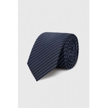 HUGO cravată din amestec de mătase culoarea albastru marin