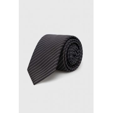 HUGO cravată din amestec de mătase culoarea negru