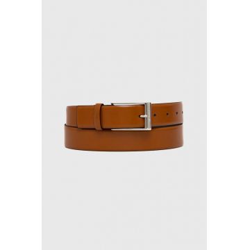HUGO curea de piele barbati, culoarea maro