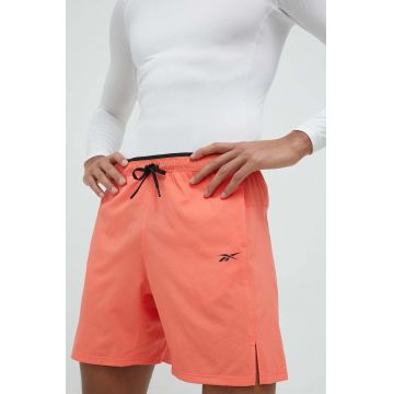 Reebok pantaloni scurți de antrenament Speed 2.0 barbati, culoarea portocaliu