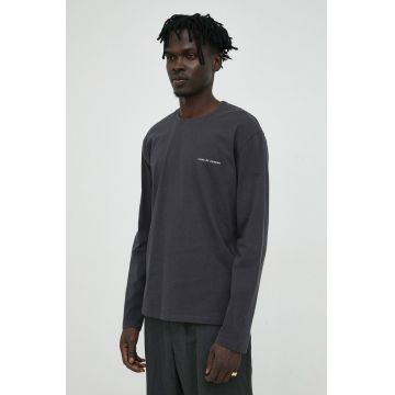 Tiger Of Sweden longsleeve din bumbac Pro culoarea gri, cu imprimeu