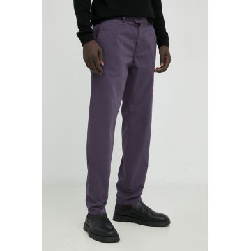 Tiger Of Sweden pantaloni Caidon barbati, culoarea violet, drept