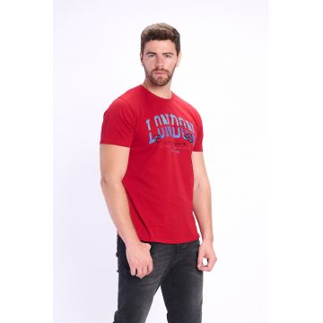 Tricou cu decolteu la baza gatului si imprimeu text