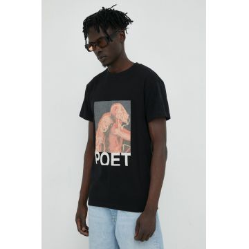 Young Poets Society tricou din bumbac Heat Zain culoarea negru, cu imprimeu