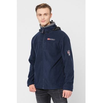 Jacheta din material fleece cu detaliu cu logo brodat Tamazonie - Bleumarin