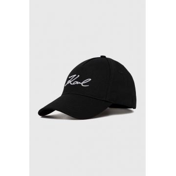Karl Lagerfeld șapcă de baseball din bumbac culoarea negru, cu imprimeu