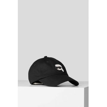 Karl Lagerfeld șapcă de baseball din bumbac culoarea negru, cu imprimeu