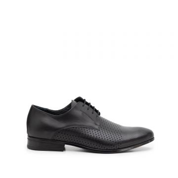 Pantofi barbati eleganti din piele naturala Leofex- 823-1 Negru Box