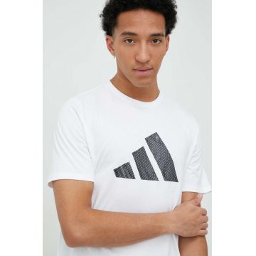 Adidas Originals tricou din bumbac culoarea alb, cu imprimeu