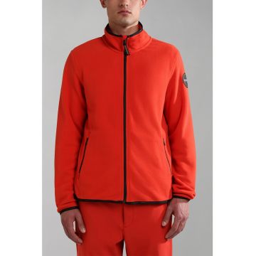 Bluza sport din fleece cu fermoar si logo