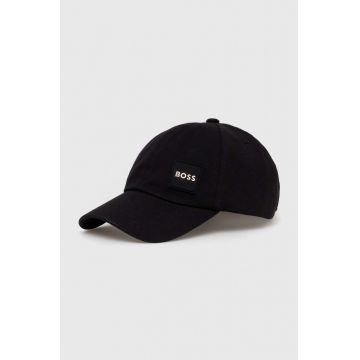 BOSS șapcă de baseball din bumbac culoarea negru, cu imprimeu