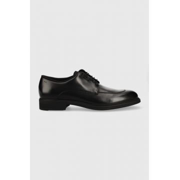 BOSS pantofi de piele Firstclass barbati, culoarea negru, 50483939