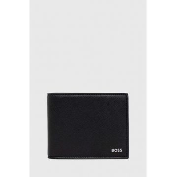 BOSS portofel de piele barbati, culoarea negru