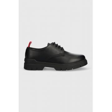 HUGO pantofi de piele Ryan barbati, culoarea negru, 50487556