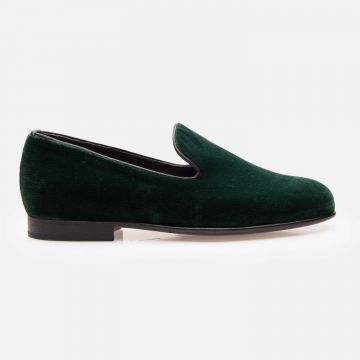 Mocasini bărbați din material textil - 18222 Verde Catifea
