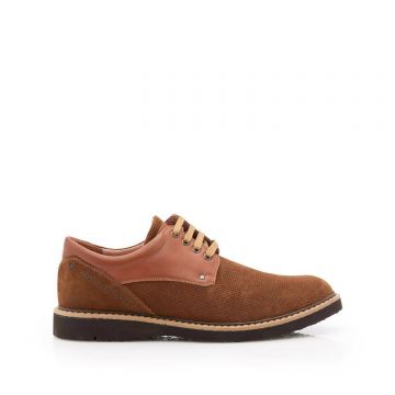 Pantofi barbati casual din piele naturala,Leofex - 939 Camel Box Velur